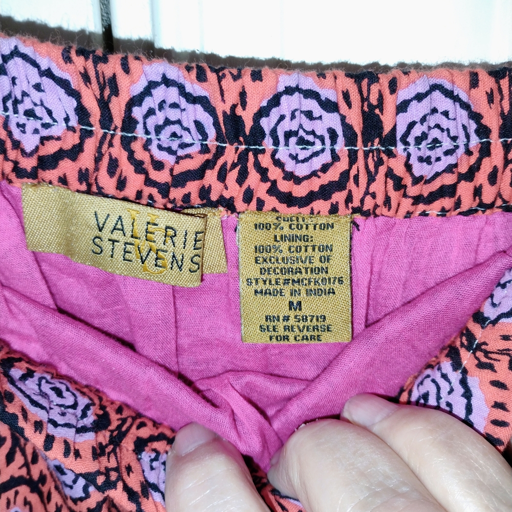 Boho Pink and Purple Maxi Skirt By Valerie Stevens Size Medium - Picture 6 of 10